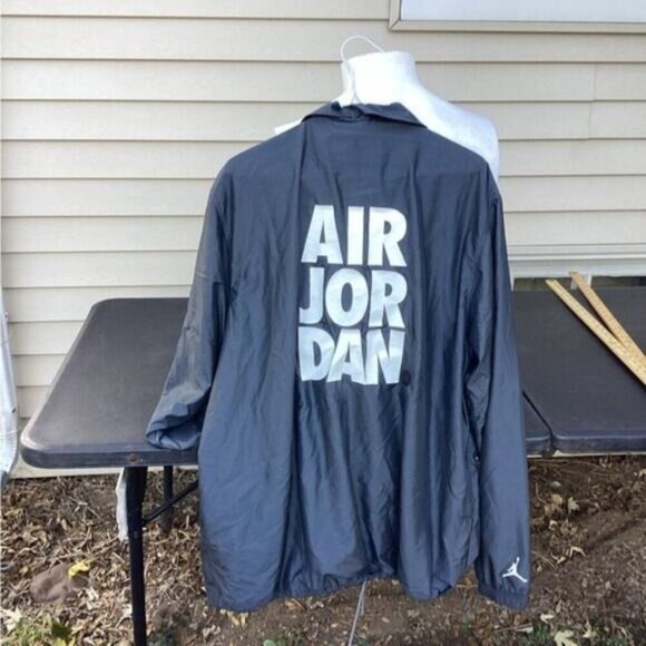 ~Nike Men's Air Jordan Jumpman Classics Logo Jacket Smoke Grey/White new xl